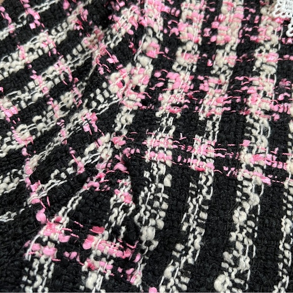 Pink & Black Tweed Short Sleeve Top - Picture 6 of 7